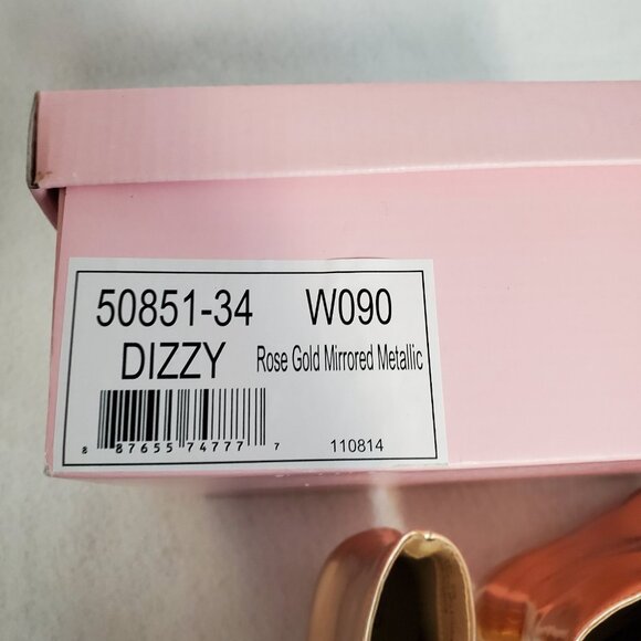 Penny Loves Kenny Size 9 Rose Gold Mirrored Metallic Shiny Boots Kitten Heels - Picture 3 of 11